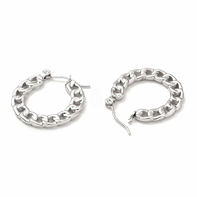 Non-Tarnish 304 Stainless Steel Curb Chain Shape Stud Earrings for Women X-EJEW-F283-02P-1