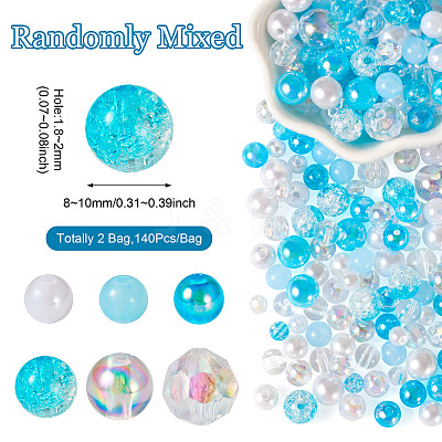 Transparent & Opaque Acrylic Bead LS-OACR-TAC0002-08C-1