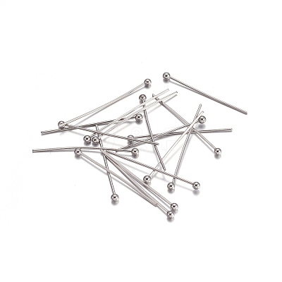Tarnish Resistant 304 Stainless Steel Ball Head Pins STAS-O105-04-0.8x45mm-1