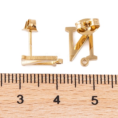 Ion Plating(IP) 304 Stainless Steel Stud Earrings FIND-Q103-01N-G-1