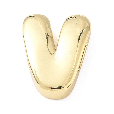 Brass Initial Beads KK-B167-27G-01V-1