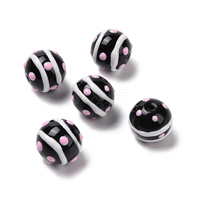 Baking Paint Glass Enamel Beads Strands LAMP-A001-C01-1