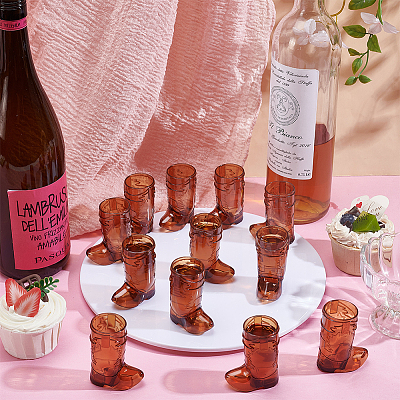 Cowboy Boots Shape PS Plastic Wine Glasses for Doll Miniatures FIND-WH0199-336B-1