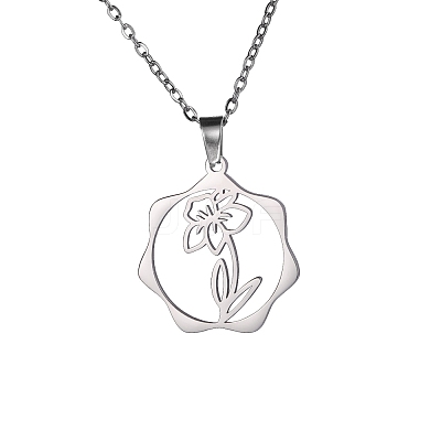 Non-Tarnish 304 Stainless Steel Pendant Necklaces PW-WG57218-12-1