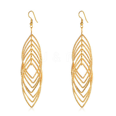 Fashionable Brass Hollow Horse Eye Tassel Dangle Earrings QI1983-2-1