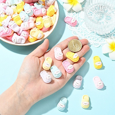 30Pcs 6 Colors Opaque Resin Cabochons FIND-YW0011-35-1