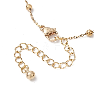 2Pcs 2 Colors 304 Stainless Steel Ball Link Chain Bracelet Making AJEW-JB01305-1