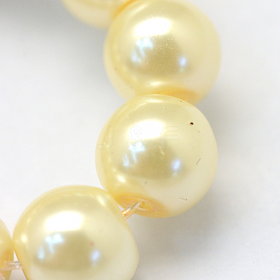 Baking Paint Pearlized Glass Pearl Round Bead Strands HY-Q003-4mm-21-1