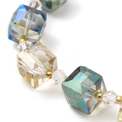 Electroplate Glass Beaded Stretch Bracelets for Women BJEW-JB11213-03-1