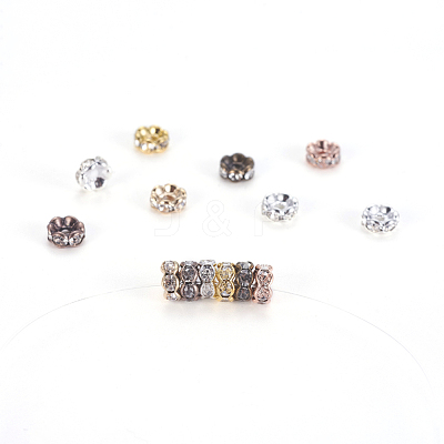 Brass Rhinestone Spacer Beads RB-JP0002-10-NF-1