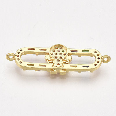 Brass Micro Pave Cubic Zirconia Links ZIRC-T006-50G-1