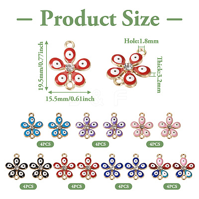 28Pcs 7 Colors Alloy Enamel Connector Charms ENAM-TA0001-87-1