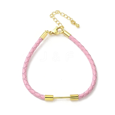 3MM Braided Round Imitation Leather Cord Bracelet Making MAK-S075-01G-R-1