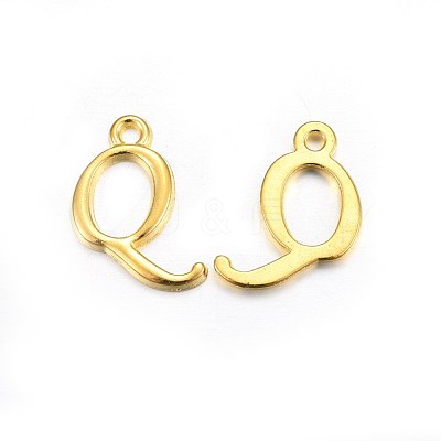 Golden Plated Alloy Letter Pendants X-PALLOY-J718-01G-Q-1