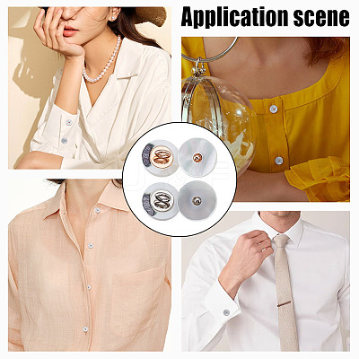 30Pcs 2 Colors 1-Hole Alloy Shell Shank Buttons BUTT-NB0002-09B-1