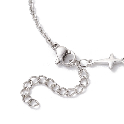 304 Stainless Steel Cross Link Bracelets Making AJEW-JB01382-01-1