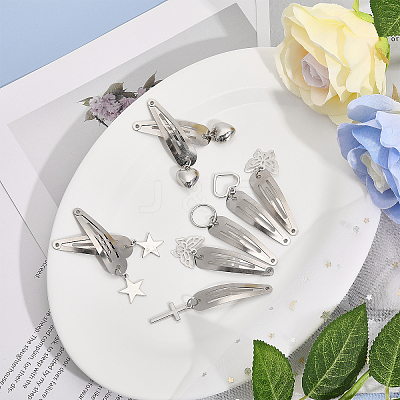 24Pcs 7 Style Iron Snap Hair Clips BJEW-GL0001-09-1