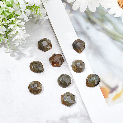 9Pcs 3 Style Natural Labradorite Cabochons G-FH0001-27-1