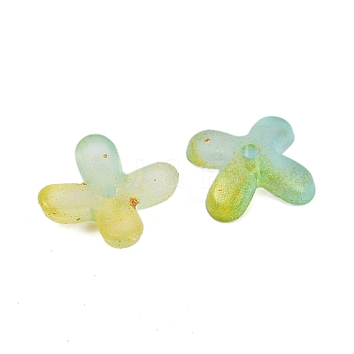 Metal Enlaced Acrylic Bead Caps OACR-G044-01E-1