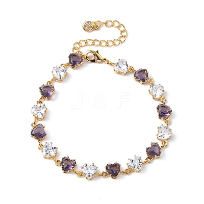 Brass Link Chain Bracelets BJEW-D378-05G-1