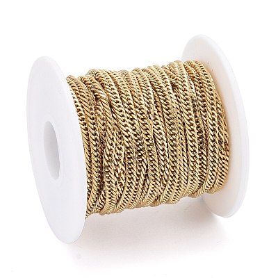 Ion Plating(IP) 304 Stainless Steel Diamond Cut Curb Chains CHS-F013-02G-1