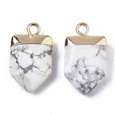 Natural Howlite Pointed Pendants G-N326-34L-1
