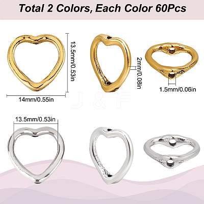 120Pcs 2 Colors Tibetan Style Alloy Bead Frames TIBE-SP0001-15-1