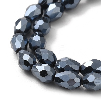 Electroplate Glass Beads Strands X-EGLA-D017-7x5mm-2-1