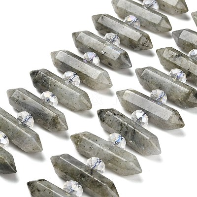 Natural Labradorite Double Terminated Point Beads Strands G-H069-B04-01-1