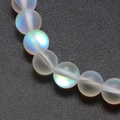 Synthetic Moonstone Beads Strands G-F142-6mm-01-1