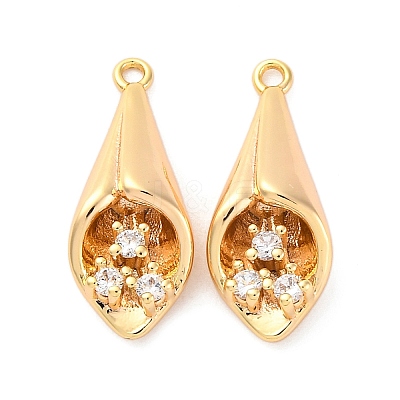 Brass Rhinestone Pendants KK-E793-24G-1