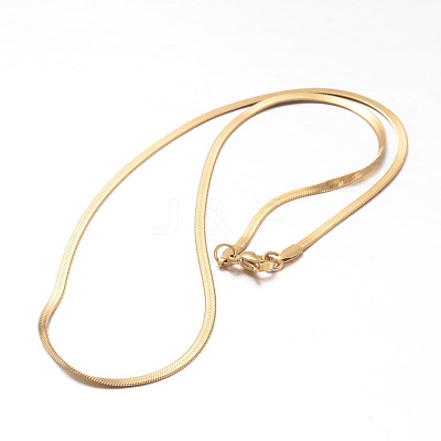 Ion Plating(IP) 304 Stainless Steel Snake Chain Necklaces NJEW-F195-01A-G-1
