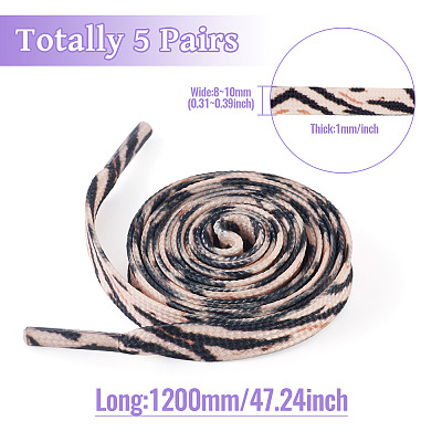 5 Pairs Polyester Cord Shoelace FIND-TA0009-64A-1