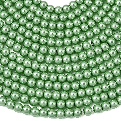 Eco-Friendly Dyed Glass Pearl Round Beads Strands HY-A002-4mm-RB008N-1