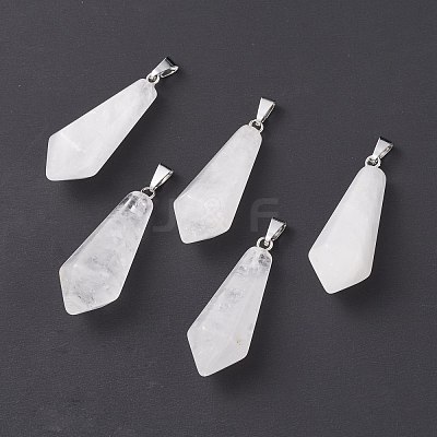 Natural Quartz Crystal Pointed Pendants G-I314-02P-20-1