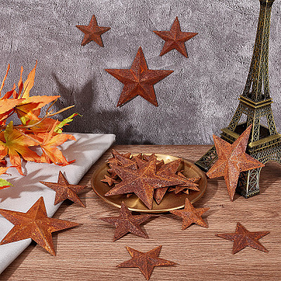 30Pcs 5 Style Rust Iron Pendants IFIN-GF0001-27-1