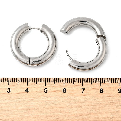 Tarnish Resistant 202 Stainless Steel Huggie Hoop Earrings EJEW-O087-08P-P-1