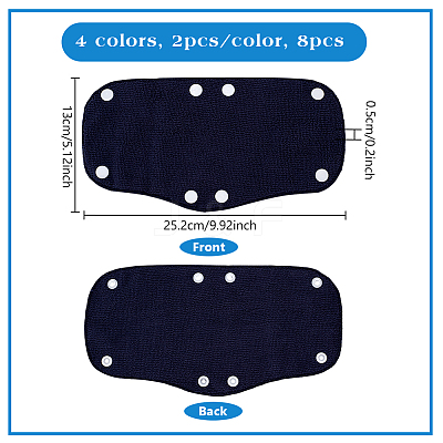 8Pcs 4 Colors Cotton Reusable Hard Hat Sweatband FIND-GA0004-79-1