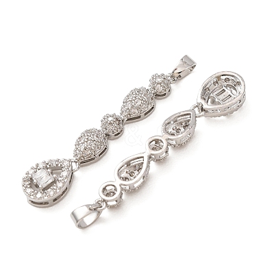 Brass Micro Pave Clear Cubic Zirconia Pendants CU-CBADD64-05P-1