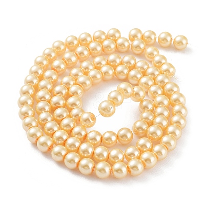 Baking Paint Pearlized Glass Pearl Round Bead Strands X-HY-Q330-8mm-61-1