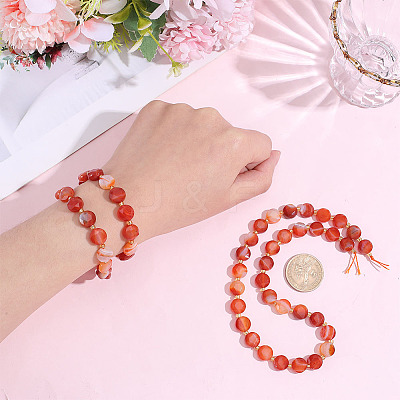 2 Strands Natural Red Agate Beads Strands G-DR0001-06-1