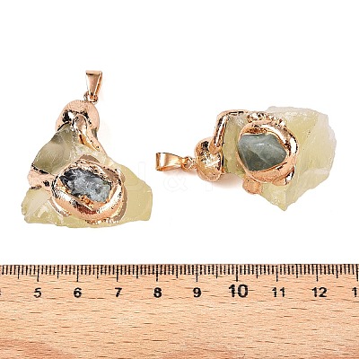 Raw Rough Natural Lemon Quartz Pendants G-T138-175C-1