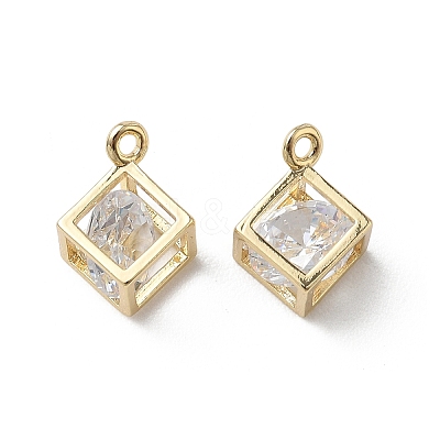 Brass Micro Pave Cubic Zirconia Pendants KK-A299-23G-01-1
