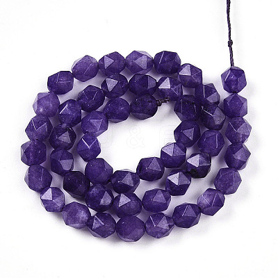 Dyed Natural White Jade Beads Strands G-T139-8mm-46M-1