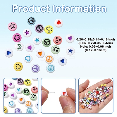 7 Styles Opaque Acrylic Beads MACR-YW0003-62-1