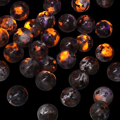 50Pcs Natural Fluorescent Syenite Rock(Glow under UV Light) Beads G-PA0002-37-1