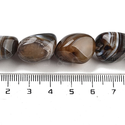 Natural Striped Agate/Banded Agate Beads Strands G-Z061-A03-01-1