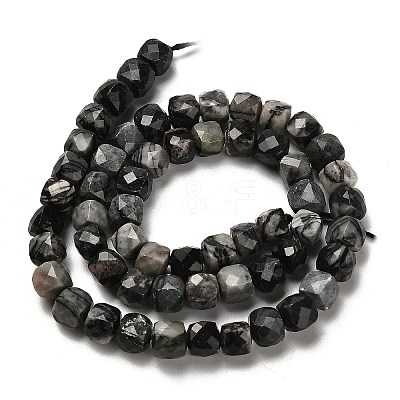 Natural Black Netstone Beads Strands G-H078-C32-01-1