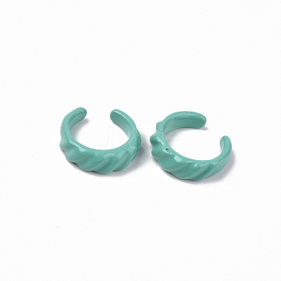 Spray Painted Alloy Cuff Rings RJEW-T011-04-RS-1