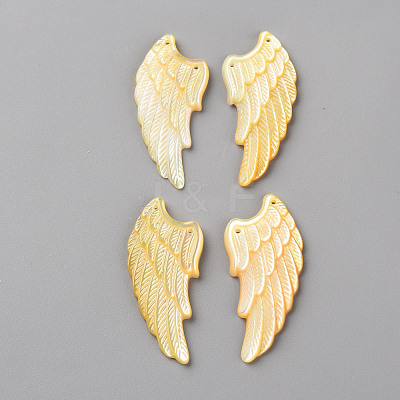 Left and Right Natural Yellow Shell Beads SSHEL-Q311-003-1